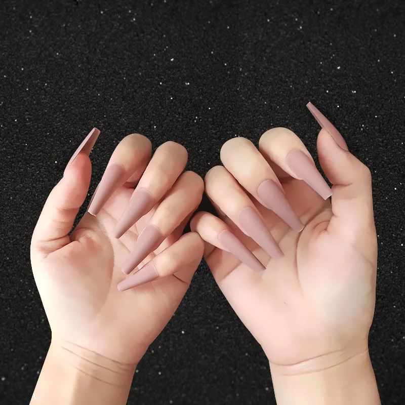 

French abs coloured full cover artificial long press on false nails