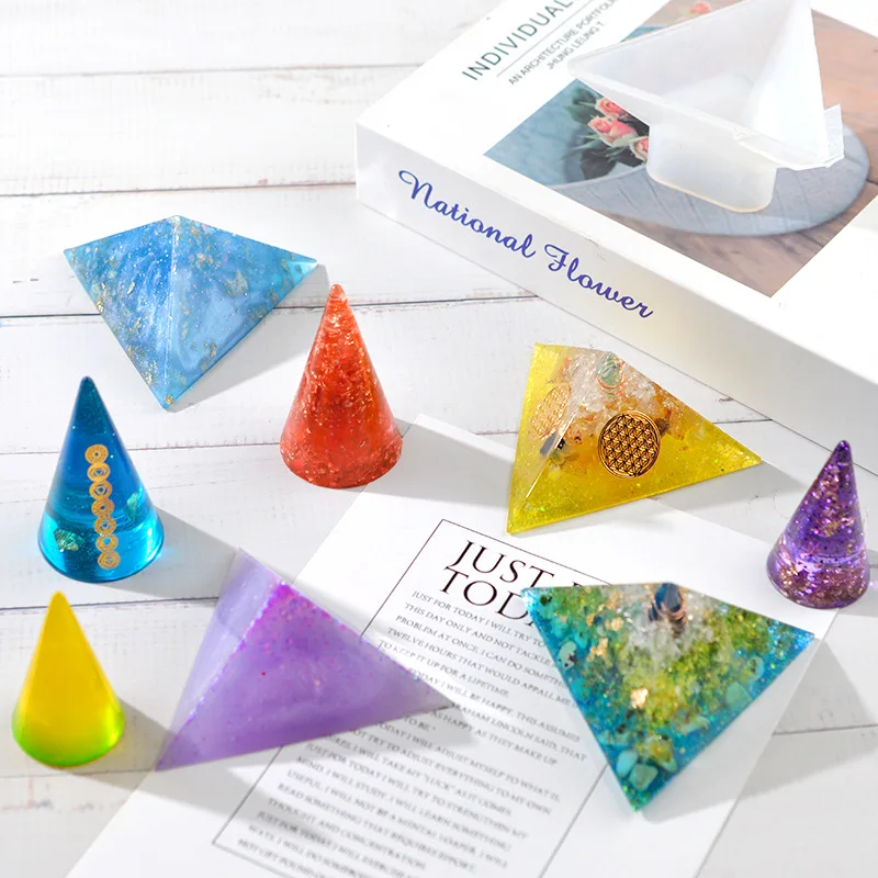 

Geometry Crystal decoration pyramid Silicone Mold for Home Decoration DIY resin Accessories