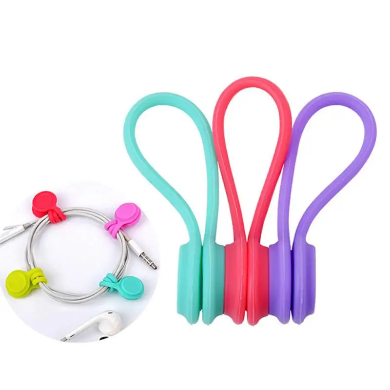 

Multifunction Magnet Earphone Cord Winder Cable Holder Organizer Clips Magnetic Ties, Colorful