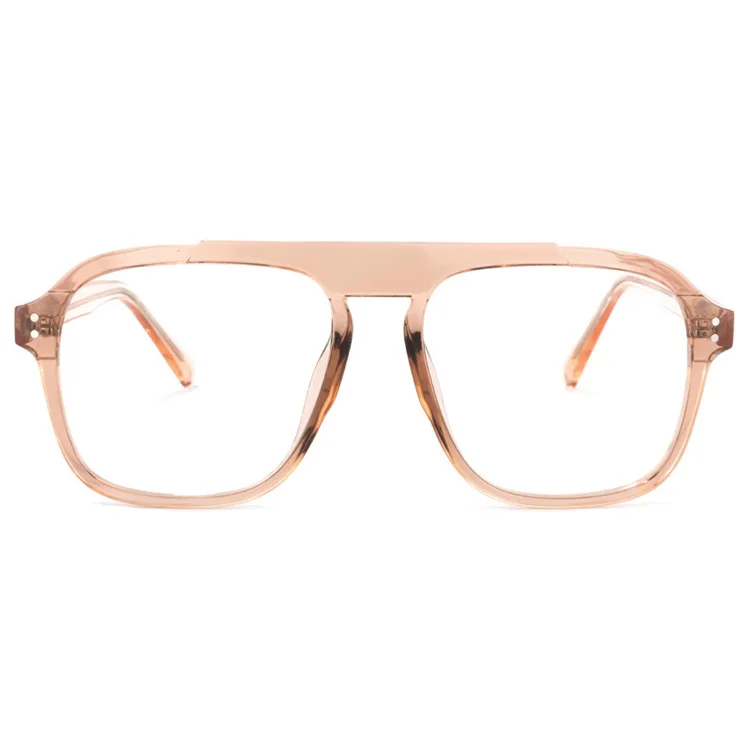 

New Arrival Unisex Geometric Champagne Crystal Acetate Spectacle Frames Eye Wear, 2 colors