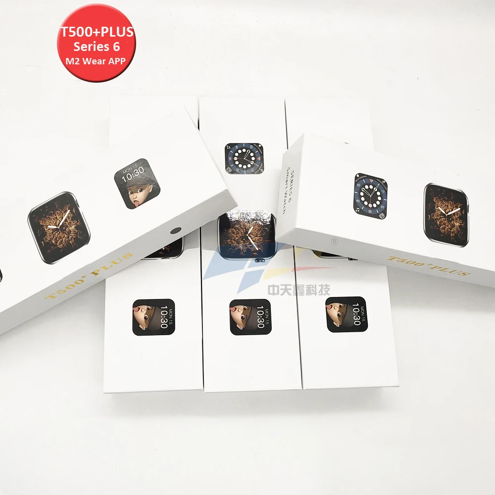 

1.75 inches Touch Full touch screen waterproof smart watch T500+ Plus smart watch with Incoming call, Black/white/pink/red/blue