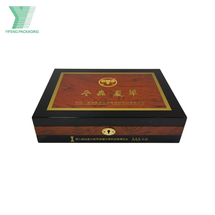 

Piano Brown Lacquer Finished Luxury Wooden Storage Packaging Wood Box With Soft EVA Insert