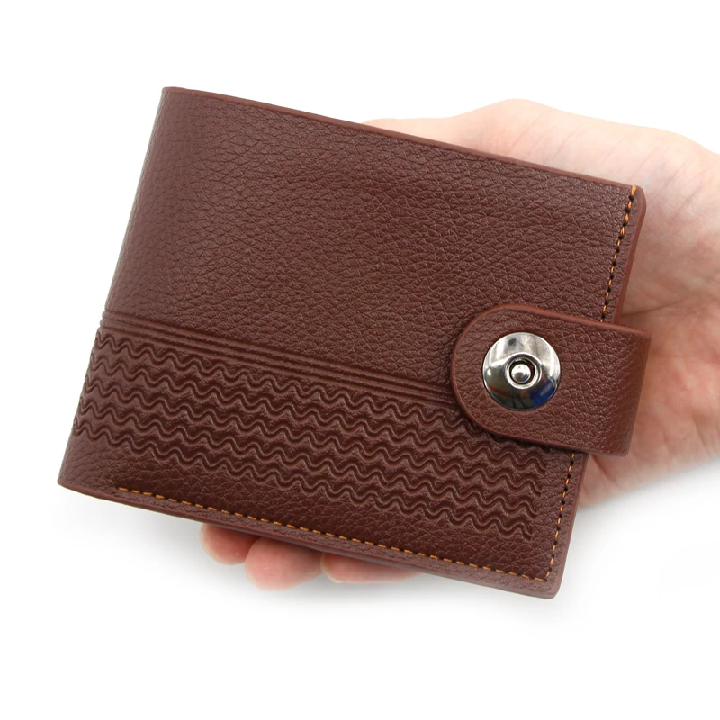 

Fashion magnetic wallet short wallet mens leather wallet, 3 colors