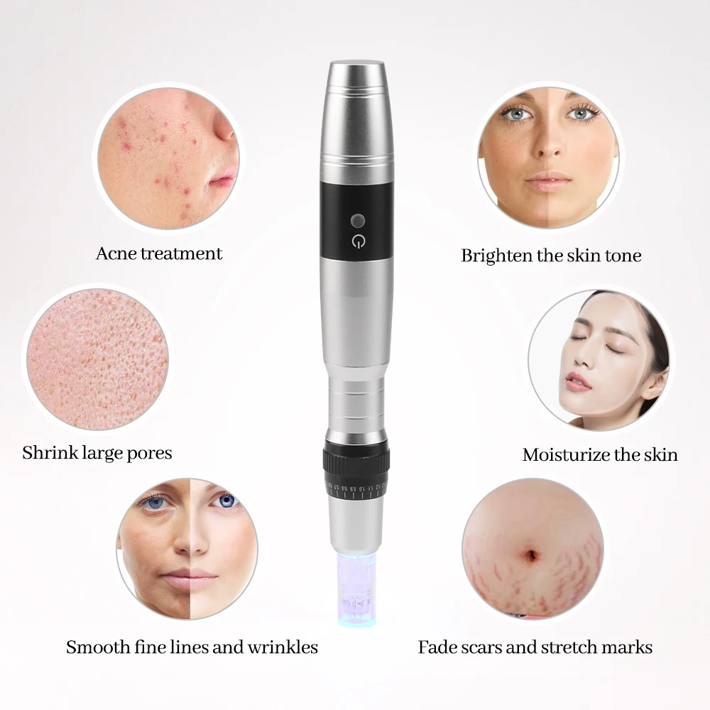 Wireless Electric Micro Needling LED Photon Light Derma Pen Microneedle