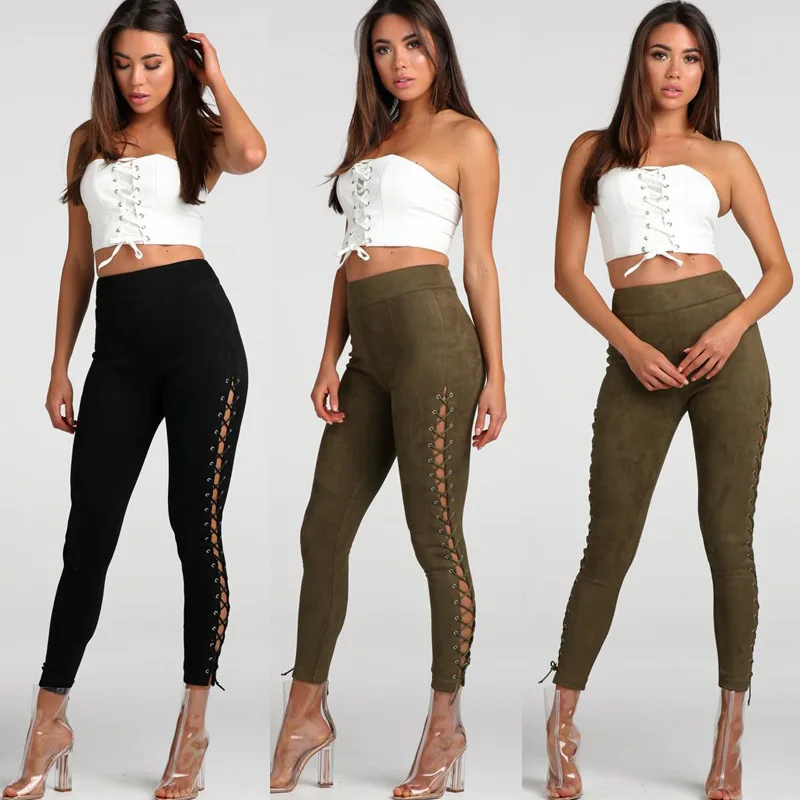 

WW-0857 Tall Waist Corns Hollow Out Sexy Tight Pants Pencil Pants Nine Minutes Of Pants High Waisted Tight Pencil Trousers Women, Customized color