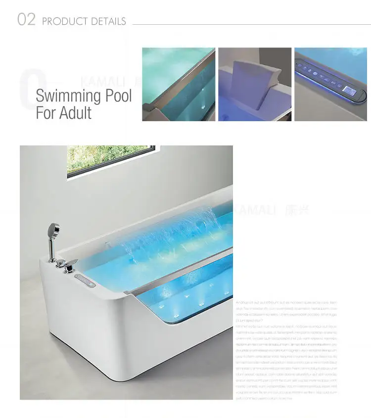 Kamali M1777-D cupc cheap clear glass massage whirlpool bathtub price japanese square acrylic soaking freestanding spa bath tub