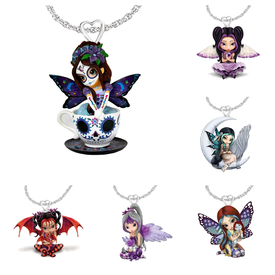 

Fashion Granddaughter Necklace Cartoon Kids Jewelry Accessories Cute Combination Necklace