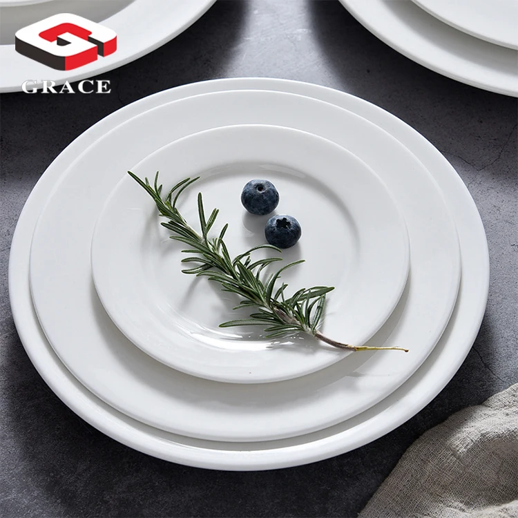 

Restaurant supplier table dish Nordic Ceramic plate White Dinnerware set, White color