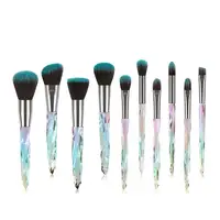 

Cheap plastic handle Kabuki 10pcs Makeup Brush Set Makeup Brushes for Liquid Powder Foundation