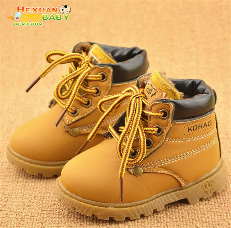 

2021 New Autumn Children Shoes PU Leather Waterproof Warm Kids Snow Boy Boots Fashion Sneakers, Picture shows