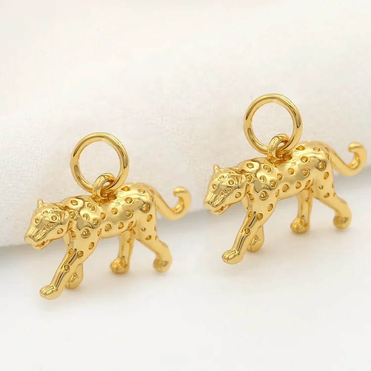 

New Design 14K Gold Plated Animal Leopard Charm