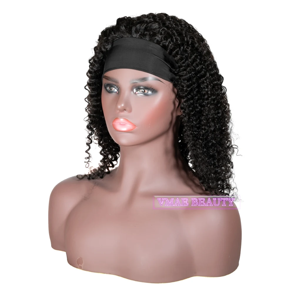 

Vmae Burmese Hair 3A 3B 3C 4A 4B 4C Kinky Straight Hair Wig Natural Color 130 Density Raw Virgin Human Hair Headband Wig