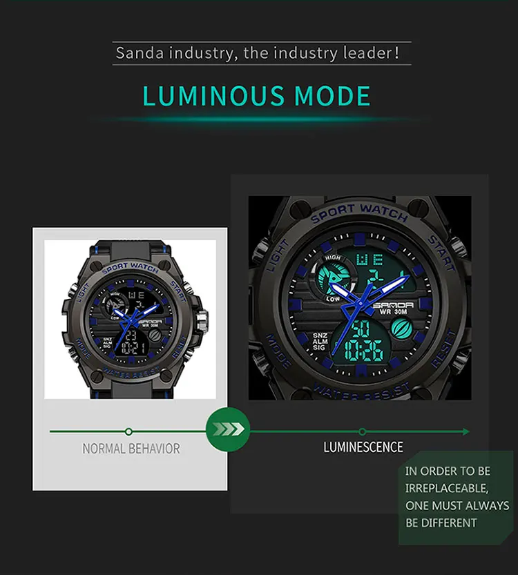 SANDA 739 Classic New Men Digital Wrist Watch Wholesale Original Waterproof Popular Low Price Best Outdoor Sports Watch for Men