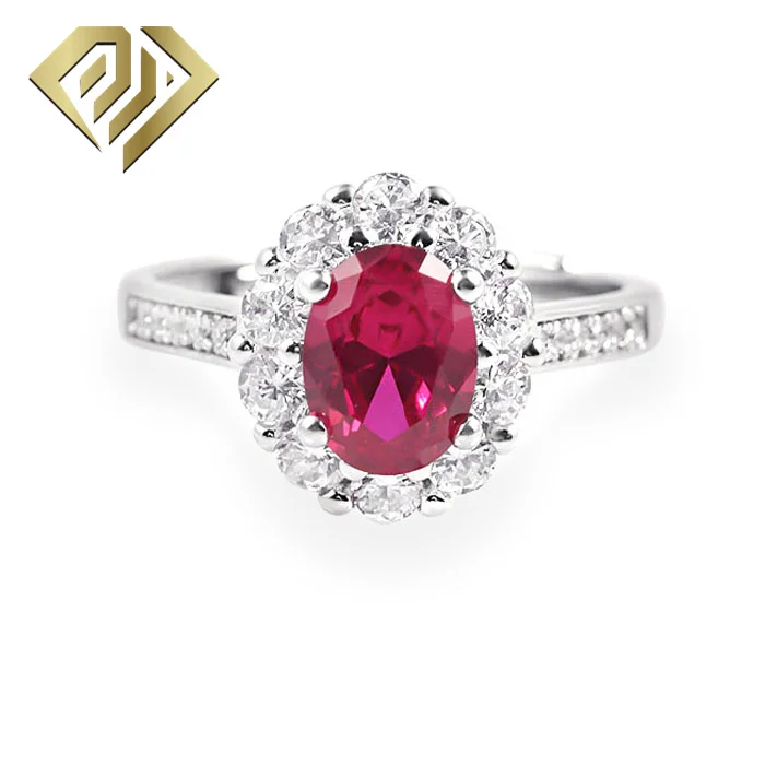 

Fashion Jewelry Sets Cubic Zirconia Ruby Sapphire Rings Handmade 925 Sterling Silver Open Gemstone Rings for Men Women, D ef ij gh
