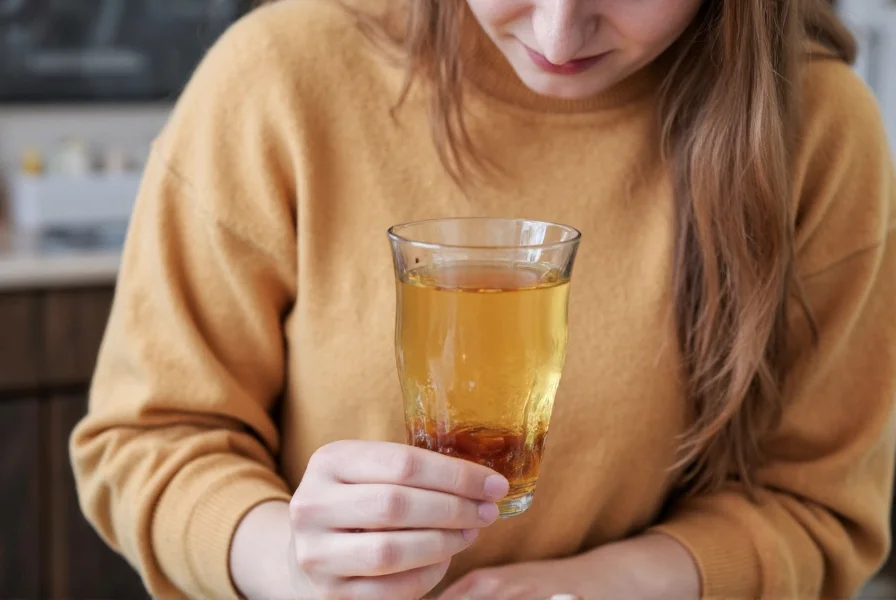 Fresh ginger root and brewed ginger tea in a ceramic cup