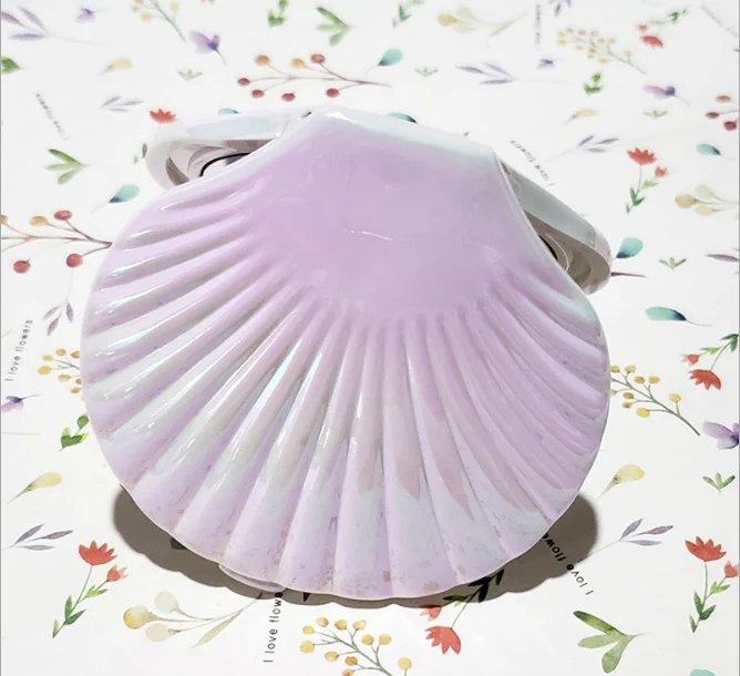 

Private Label Seashell Shape Pocket Mirror Compact Foldable Makeup Mirrors, White