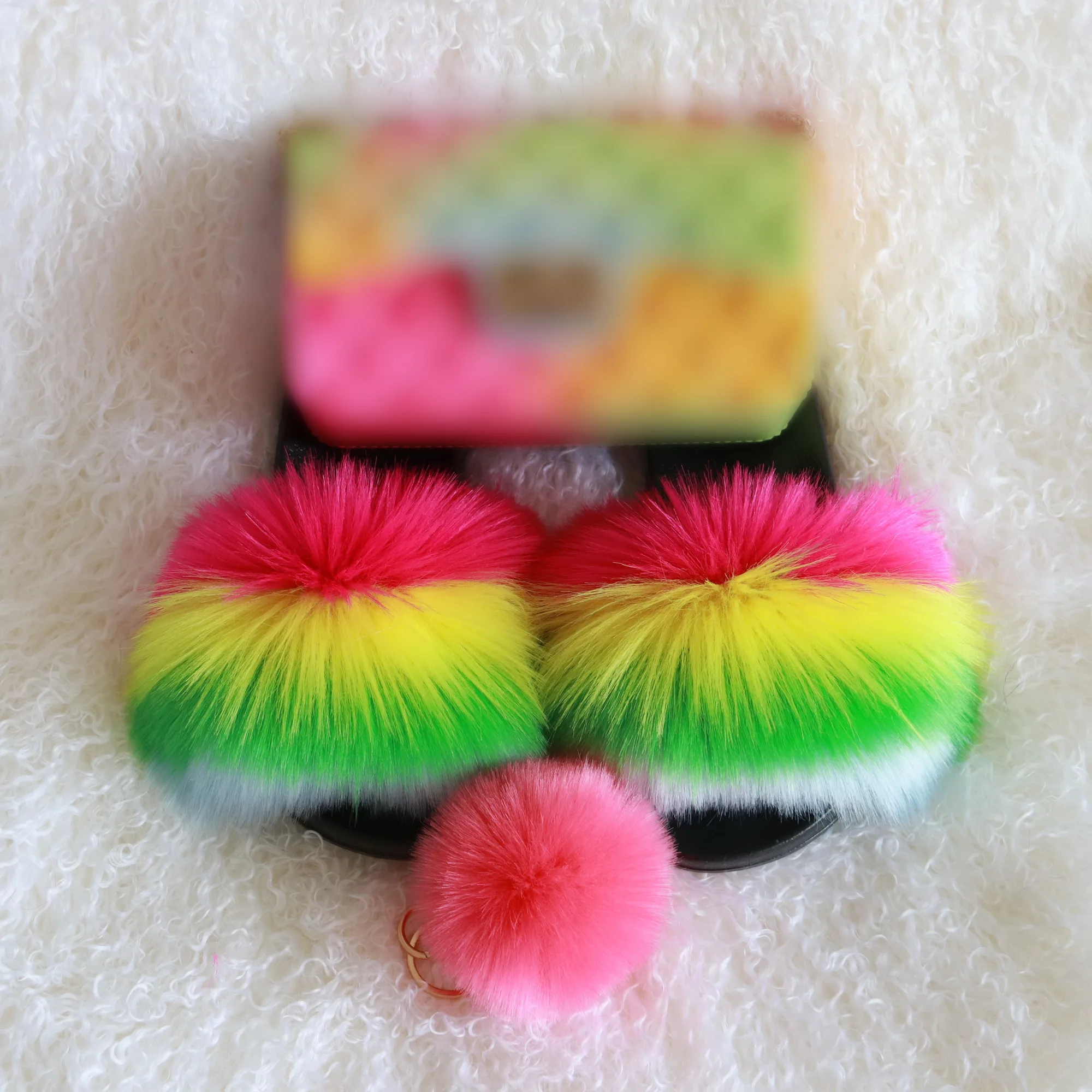 

kids fashion mini jelly purse fur slides vendor