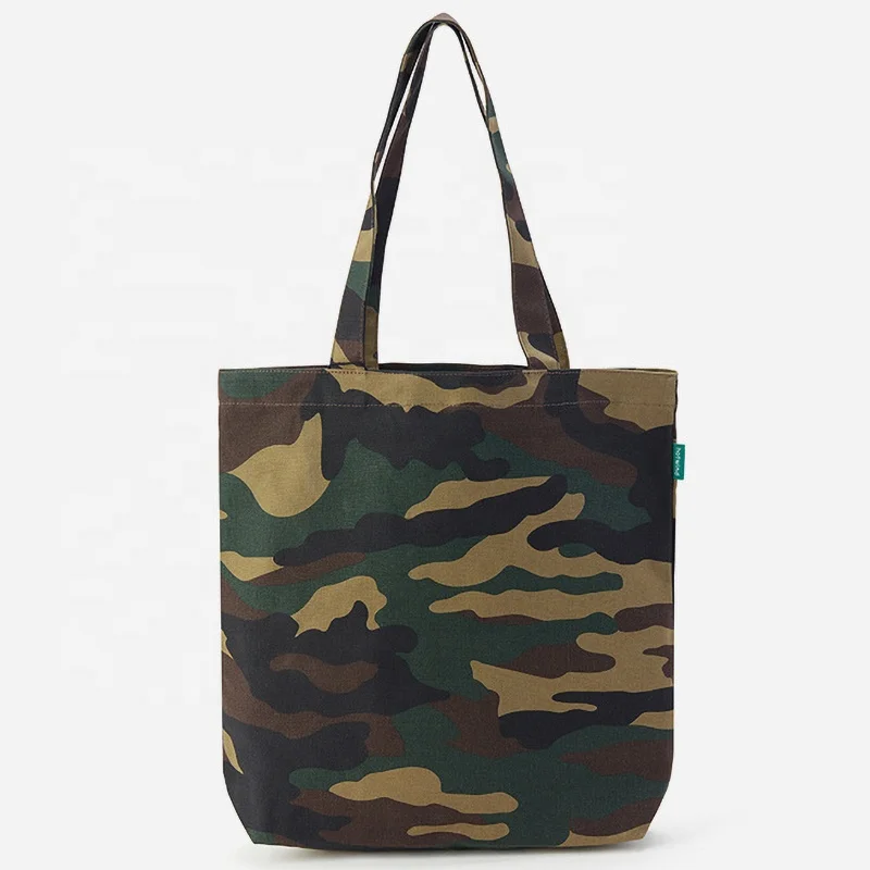 

custom camouflage cotton canvas tote bag supplier, Customized color