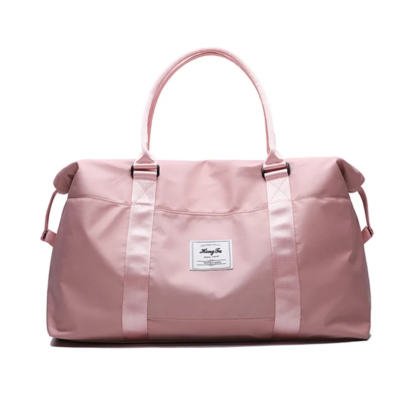 

Wholesale woman custom logo pink tote travel duffle gym bag weekend spend one night over night bag