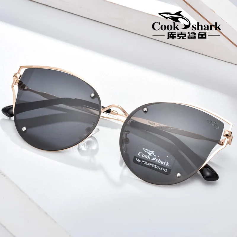 

Cook Shark 2021 new sunglasses ladies sunglasses HD polarized driving hipster glasses retro