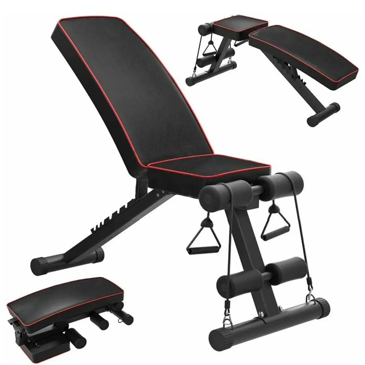 

NEW Household Fitness Workout Gym Exercise weight bench gym equipment, Black + red