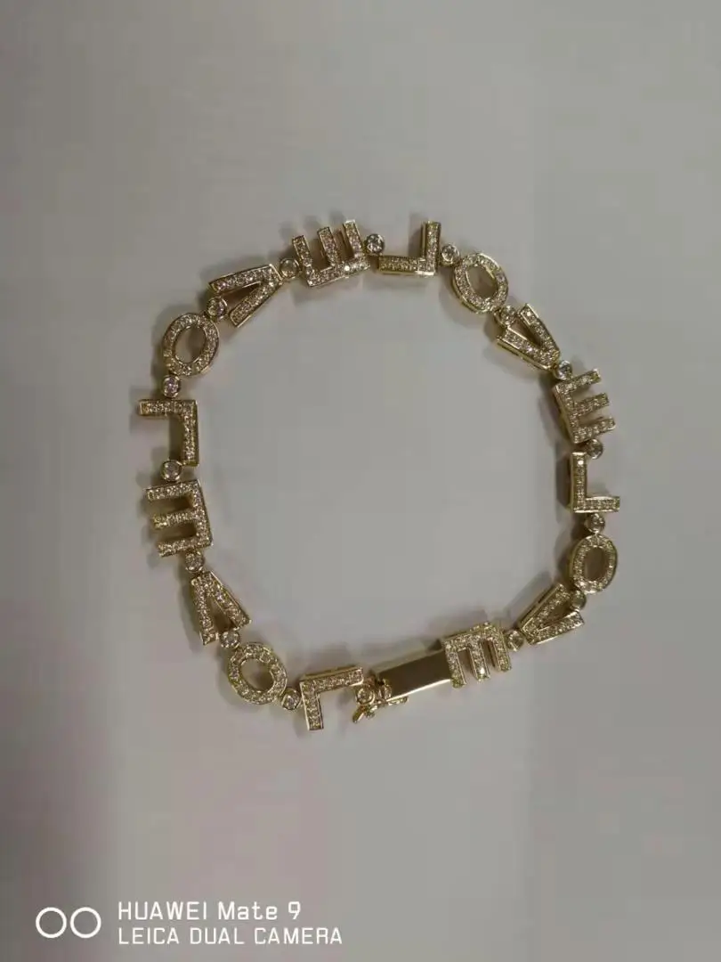 custom 14K solid gold diamond bracelets for women