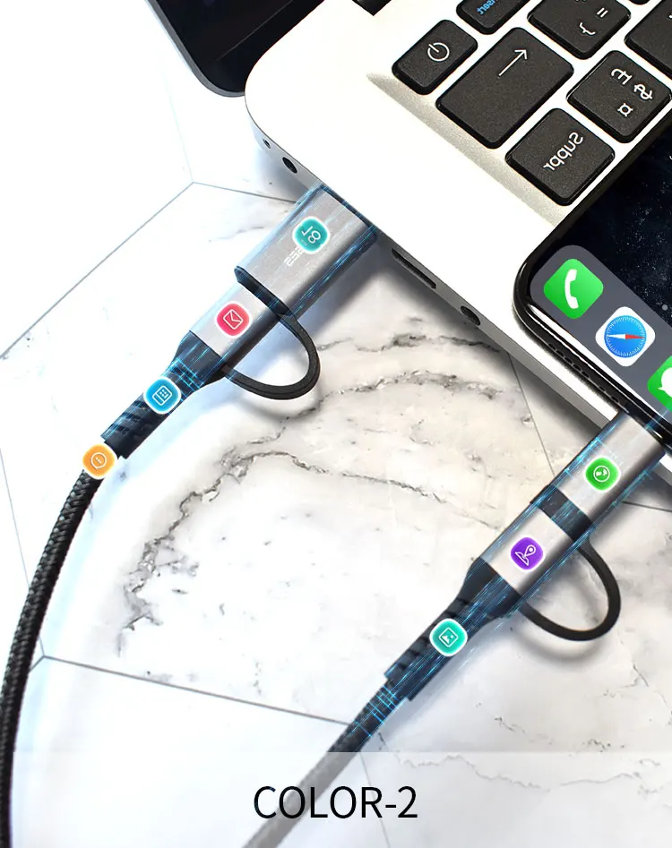 4 in 1 USB Data Charge Cables For IOS For Android For type C - ANKUX.COM