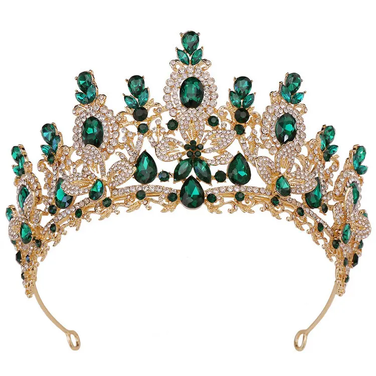 QS 2024 New arrival Floral Headpiece Bridal Hair Accessories Headpiece Crystal Wedding Tiara Crown for wholesale