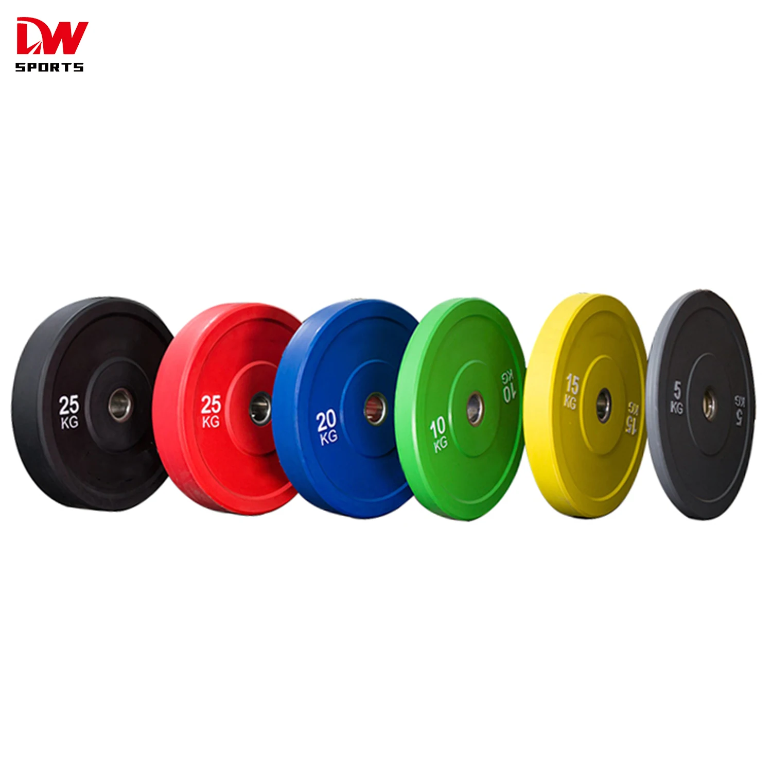 

DW Sports Gym Fitness Weight Barbell Plates Rubber Bumper Plates, Coloured