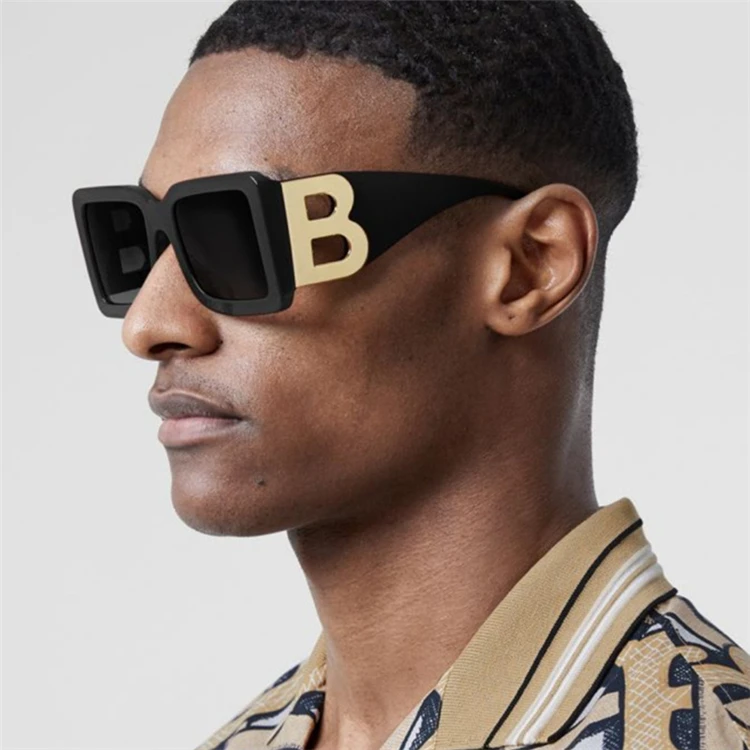 

2021 New Trendy Big Frame Unisex Luxury Brand B Designer Women Shades Sunglasses Oversized Sun Glasses For Men, As pictures or customized color