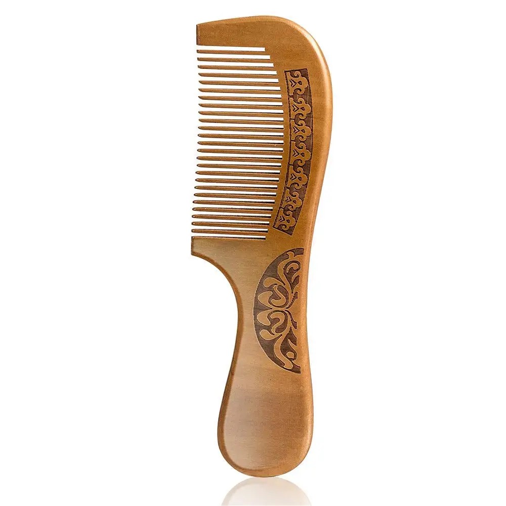 

Wooden Comb Hair Wholesale Wood Peach Bamboo Combs Baby Massage African Making Machine Beard For Women, Multicolor
