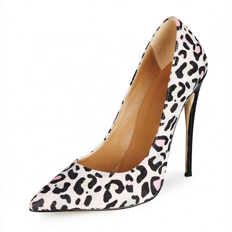 

2021 New Design Cute Pink Cheetah Print Women High Heel Shoes Sexy Heels China Wholesale Stiletto Shoes Pumps Plus Size 47, Beige,pink