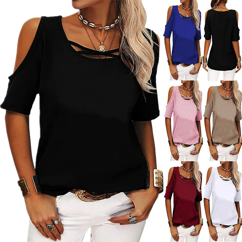 

Amazon Hot Sale Women Blouse T Shirt Loose Tank Top