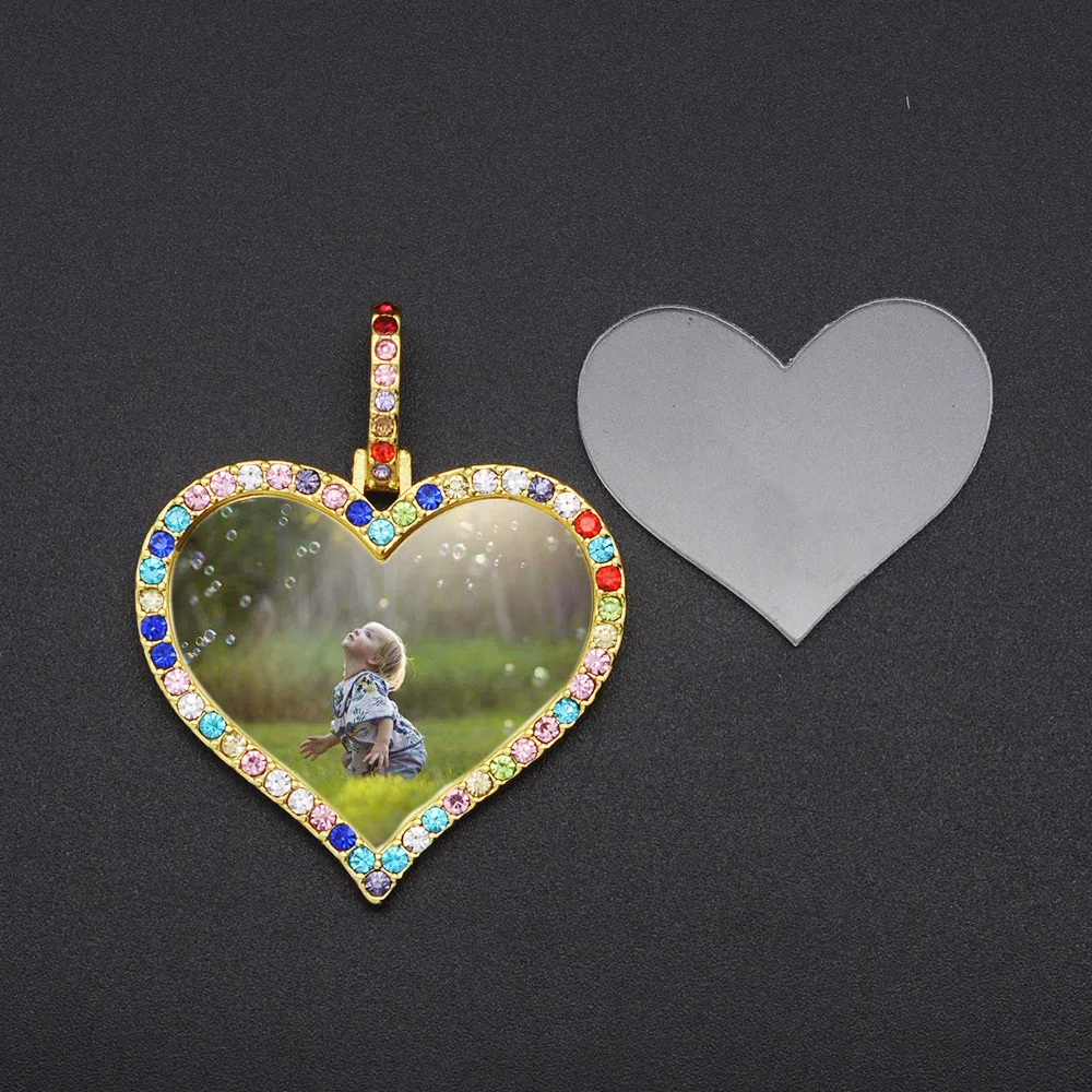 

2021 Sailing Jewelry DIY Heart-shaped Accessories Diamond-studded Photo Frame Pendant Love Heart Time Gemstone Pendant