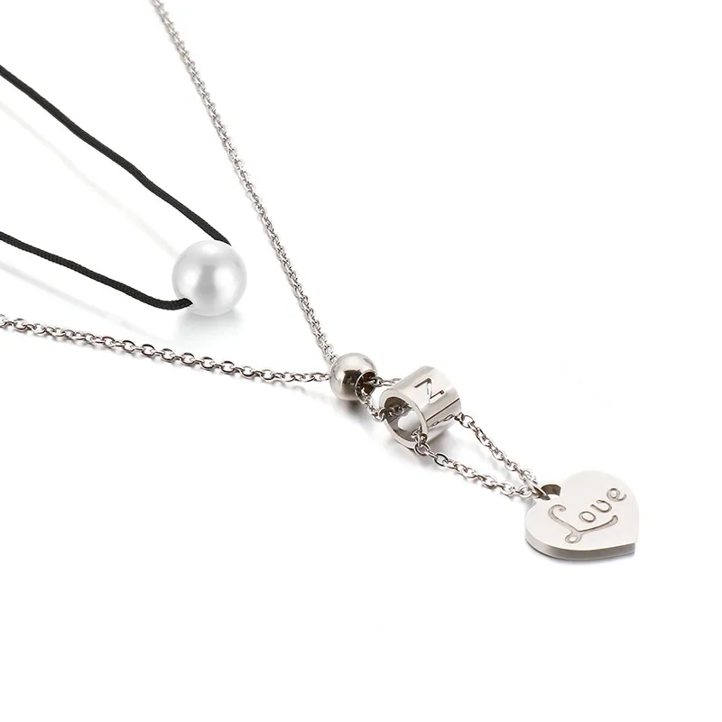 

Qings Personalized Women Layered Jewelry Heart Pendant Necklace Stainless Steel