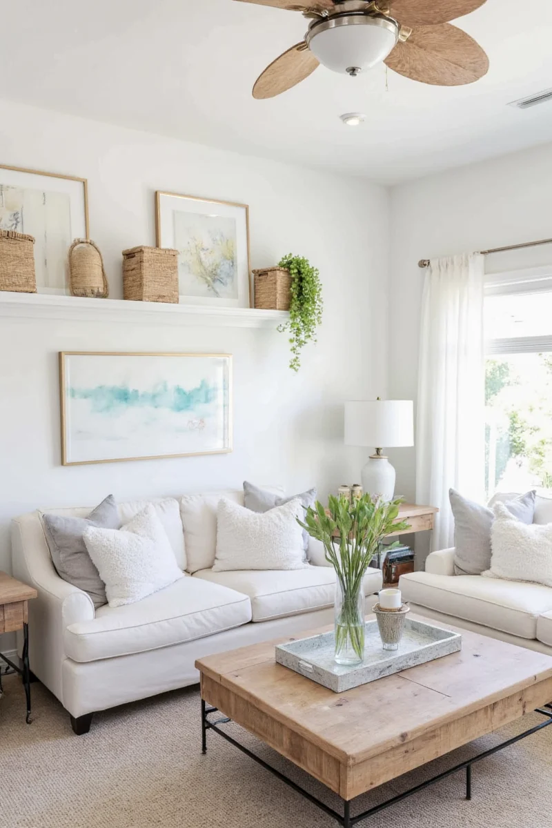 Family-friendly living room setup with kid-safe furniture