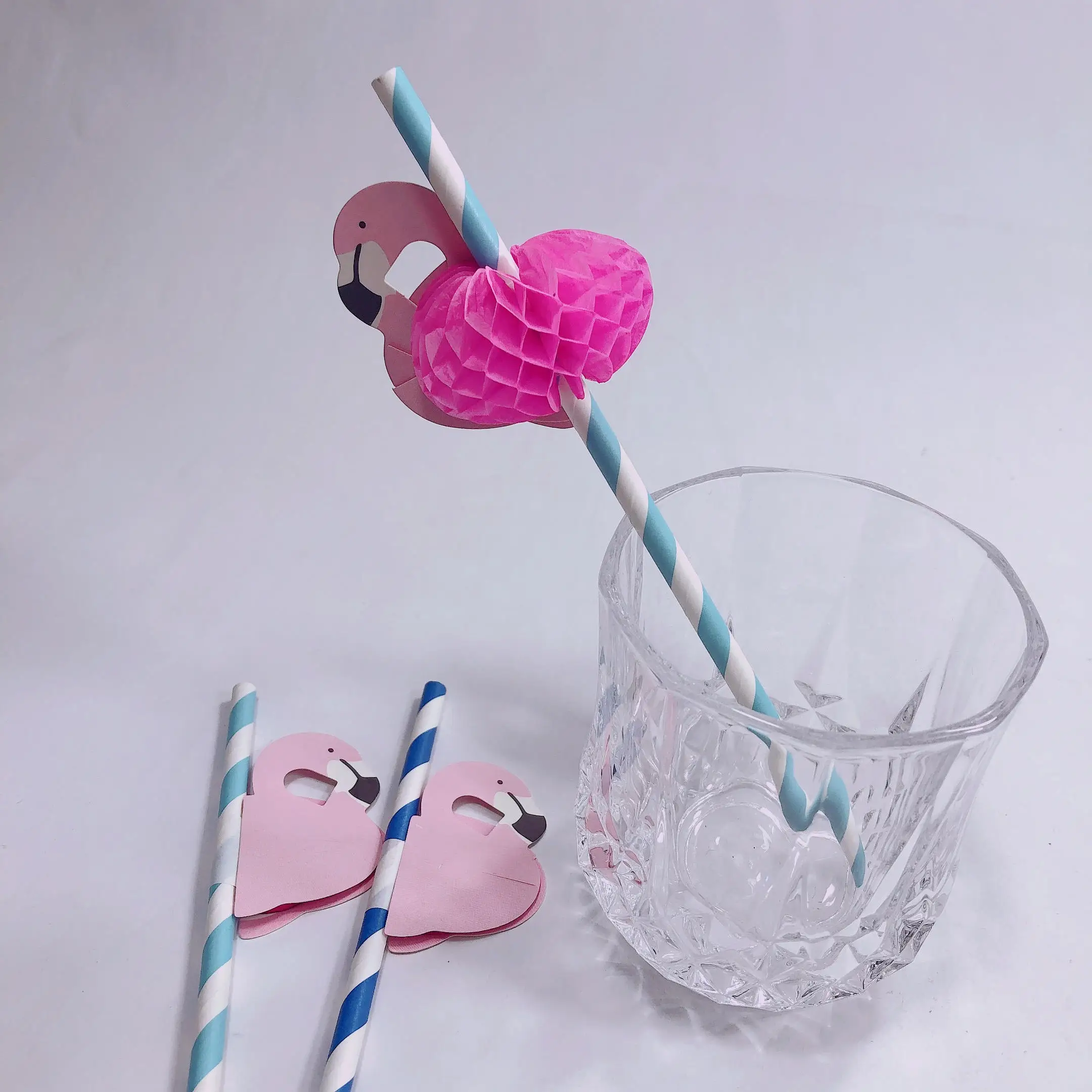

Wholesale Flamingo Straw 3D Straw Bendy Flexible Paper Drinking Straws