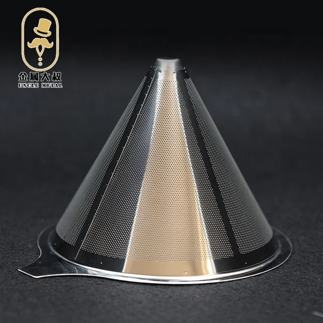 
Coffee strainer filter cup stainless steel filter drip funnel filter free paper ultra-fine household 