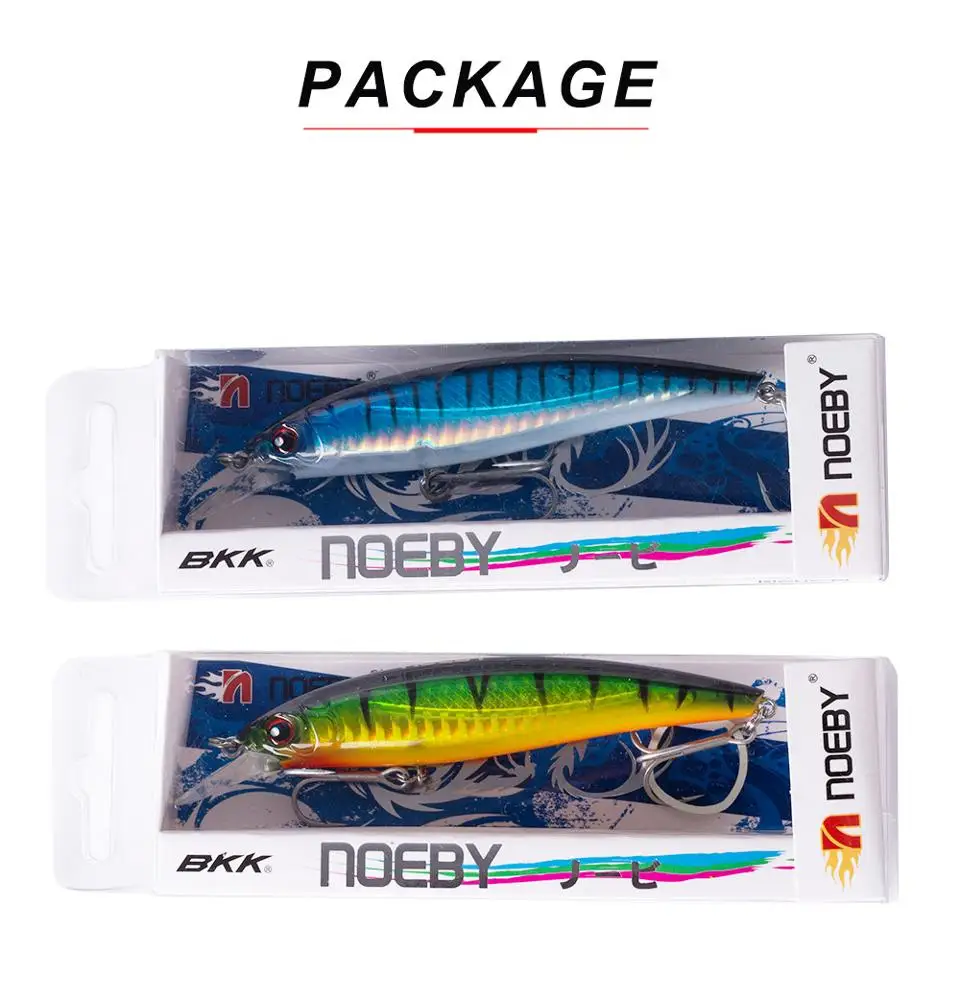 

NOEBY 6# Hooks Artificial sinking vibrating Hard Minnow Fishing, Customized, 8 colors on stock