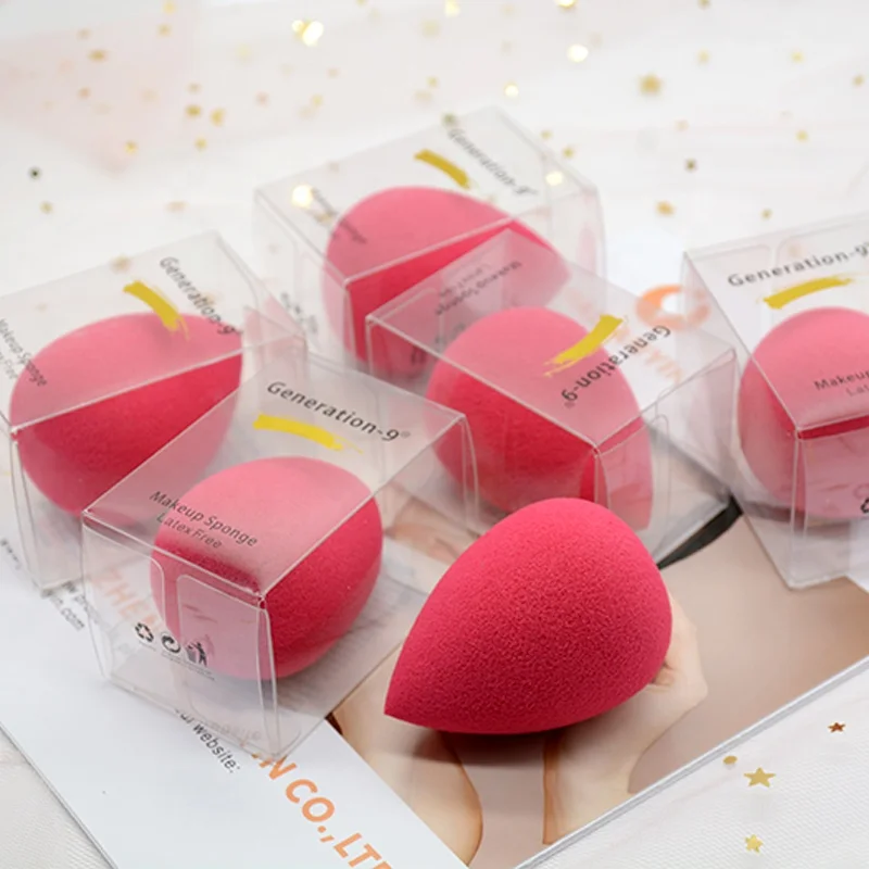 
Wholesale latex free sponge waterdrop Red foundation makeup puff cosmetic tools puff blender G9 packaging 