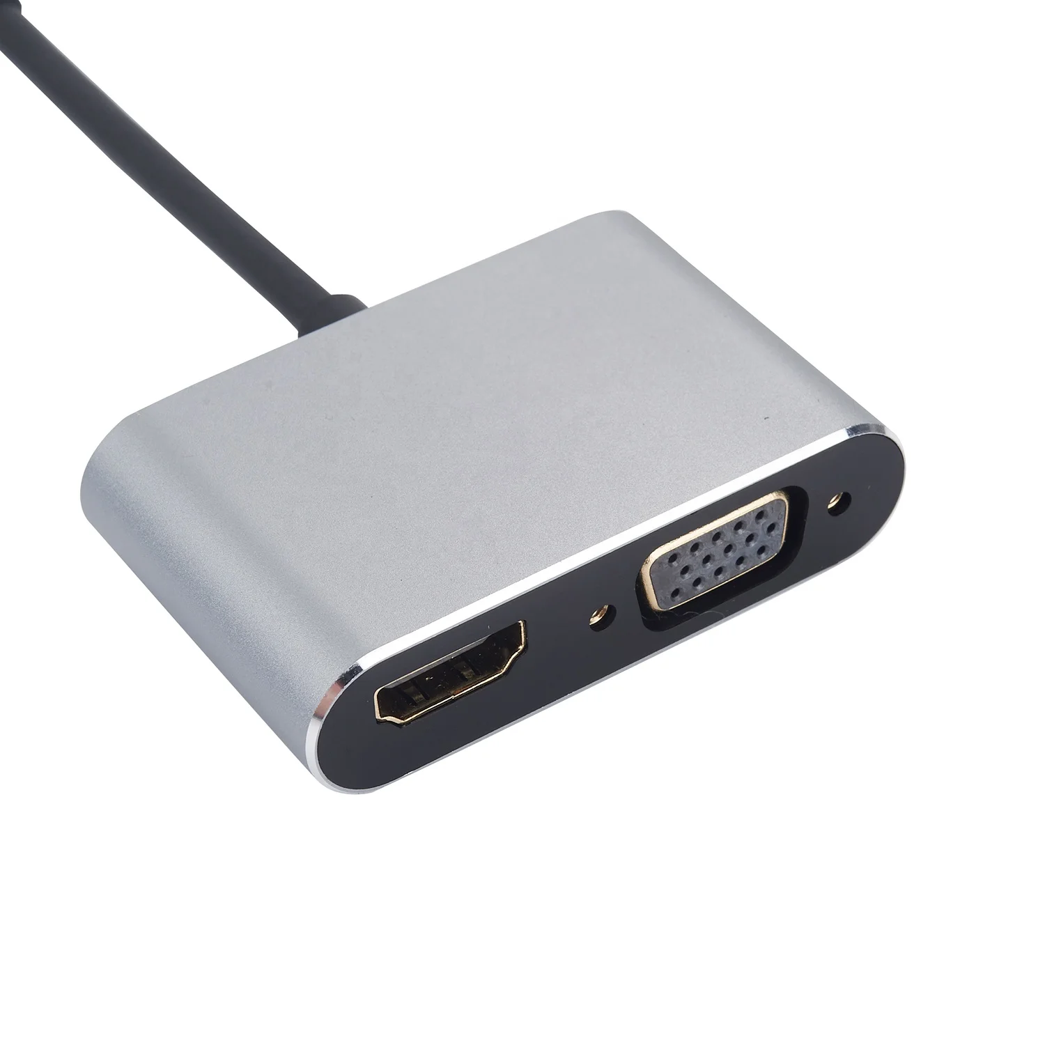 

High Quality USB C Type C to 4K HDMI+VGA Adapter Converter, Black/gray
