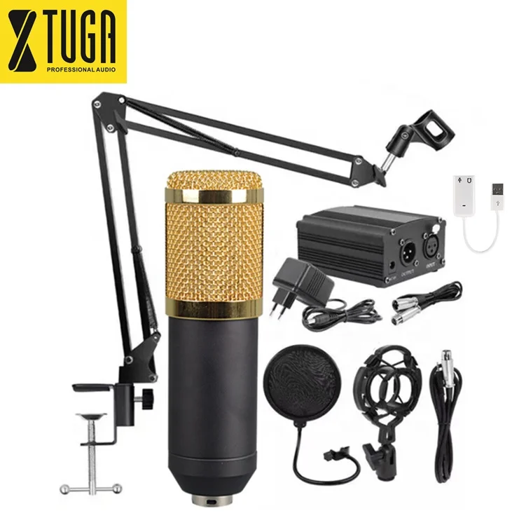 Best selling wholesale 48v phantom power supply for microphone bm800 condenser recording mic set, Black