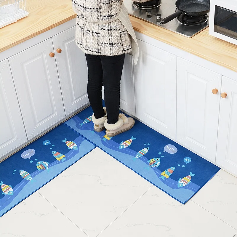 

Kitchen Carpet Anti Skidding Large Bathroom Rug Modern polyester, 4 colors