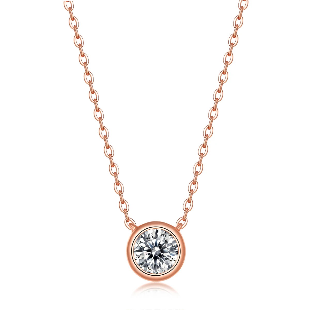 

Hot Sale Moissanite Pendant Necklace 925 Sterling Silver Plated Rose Gold Wedding And Engagement Jewelry Women Necklace