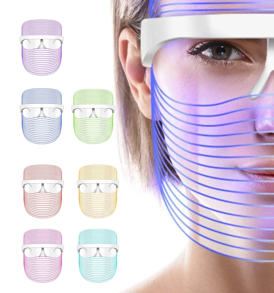 

Face Beauty Equipment Rechargeable 7 Color PDT LED Face Mask Red Light Therapy Photon Facial Beauty LED Mask