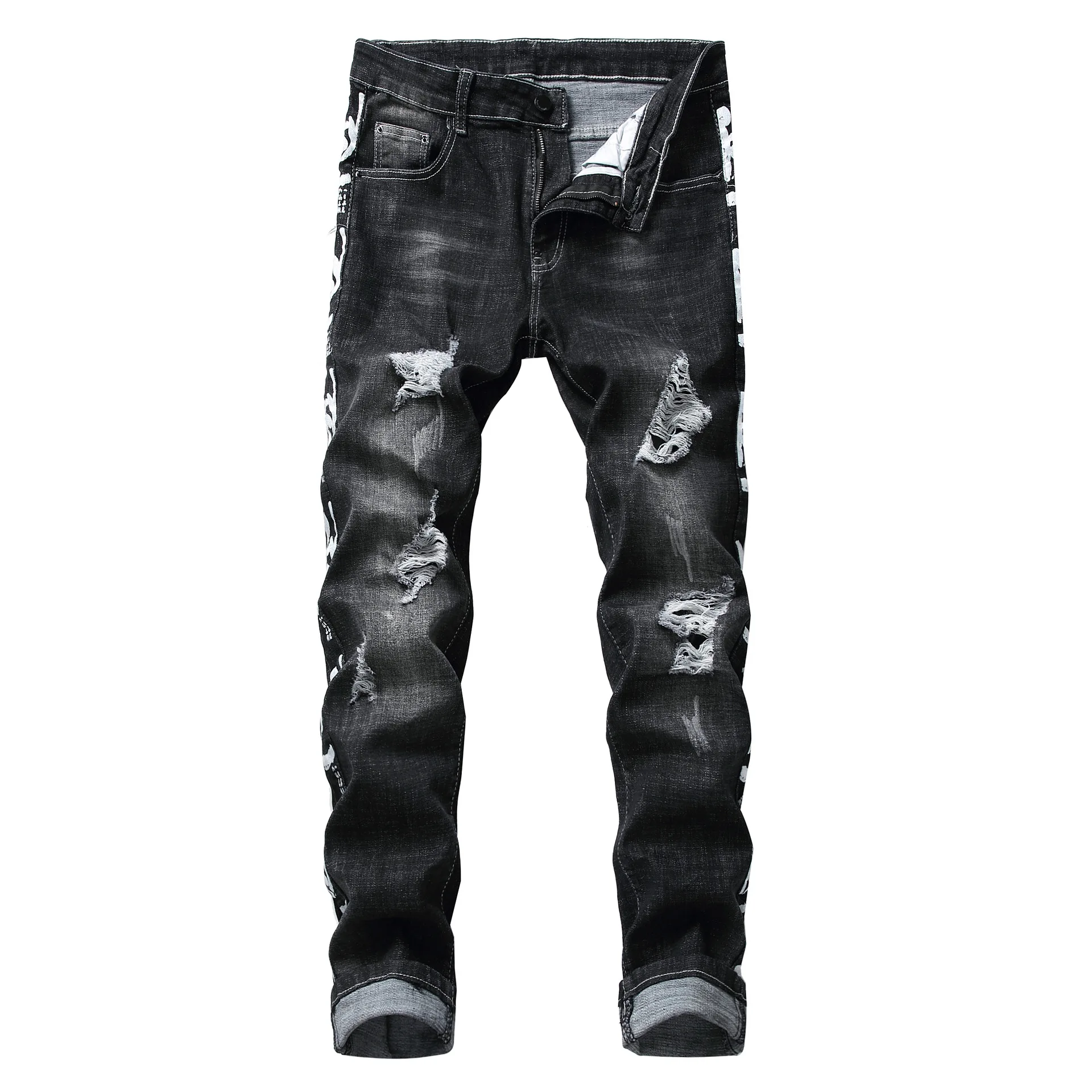 

wholesale Xintang factory denim jean distressed jeans for women, Blue