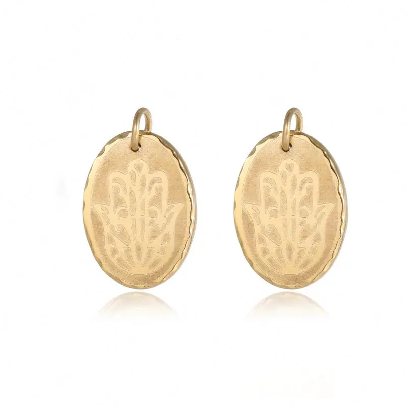 

Gold-plated stainless steel palm earrings accessories pendant necklace female fashion simple accessories