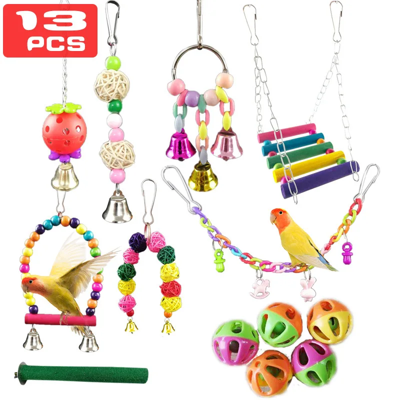 

Bird Cage Decoration Accessories Hanging Pendant Funny Play Chair Bench Toys For Parrot Cages Ornamental