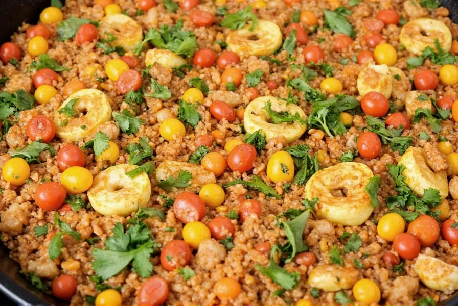 Mixed paella vegetables ready for cooking