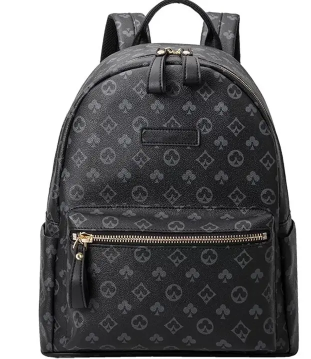 

Designer Black embossing Backpacks Handbags Men Women Genuine Leather Fashion Presbyopic Rucksack Laptop Backpack Luxury Bags